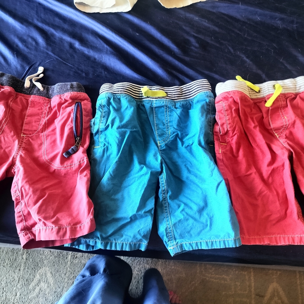 3 Pairs Mini Boden Size 7 Pull-On Shorts with Elastic Waistband